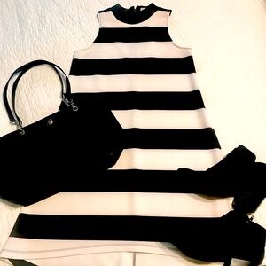 Black & White sleeveless high low dress-  small